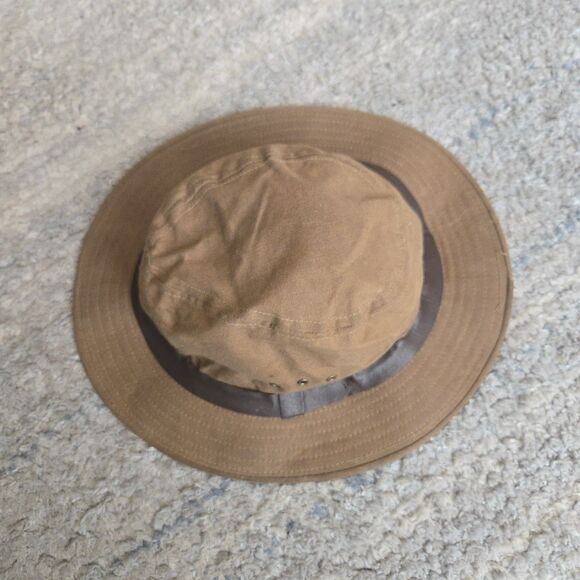 Vintage Filson Tin Cloth Packer Hat Mens XL Waxed Canvas Leather band USA - Picture 2 of 6